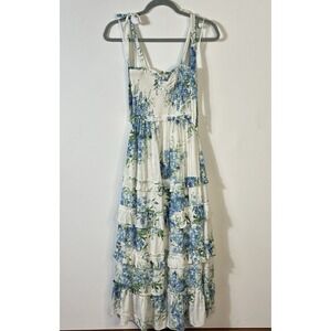 $248 Yumi Kim Floral Maxina Dress Wedding Guest Small | 4 Blue White Cottagecore